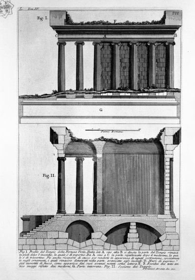 Tempel van Portunus door Giovanni Battista Piranesi